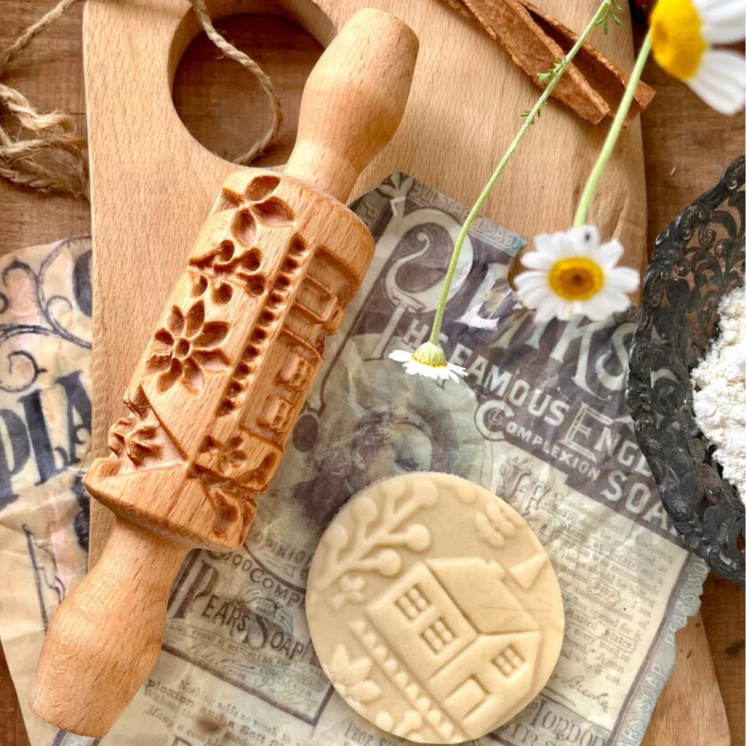 Set of 3 Small Embossed Rolling Pins with Pattern  Gift for Moms, Cookie Cutters - Image 3