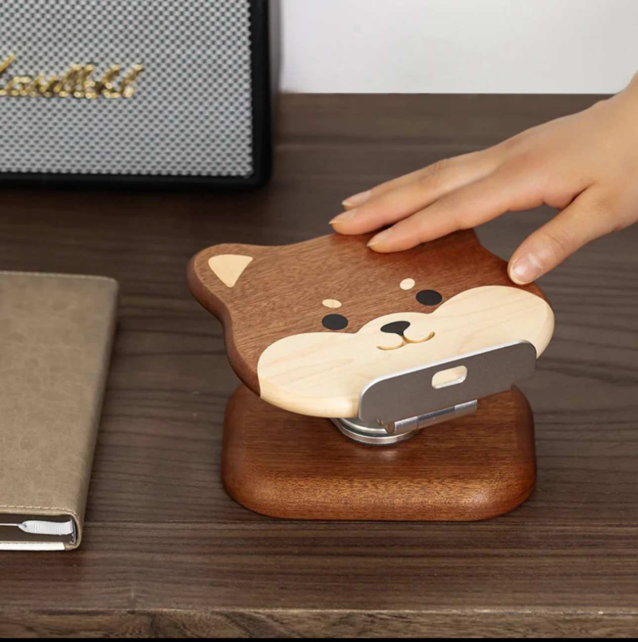 New Arrival Handmade Wooden Shiba Inu Multifunctional Holder - Perfect for supporting phones, tablets, Computers and books - Image 4