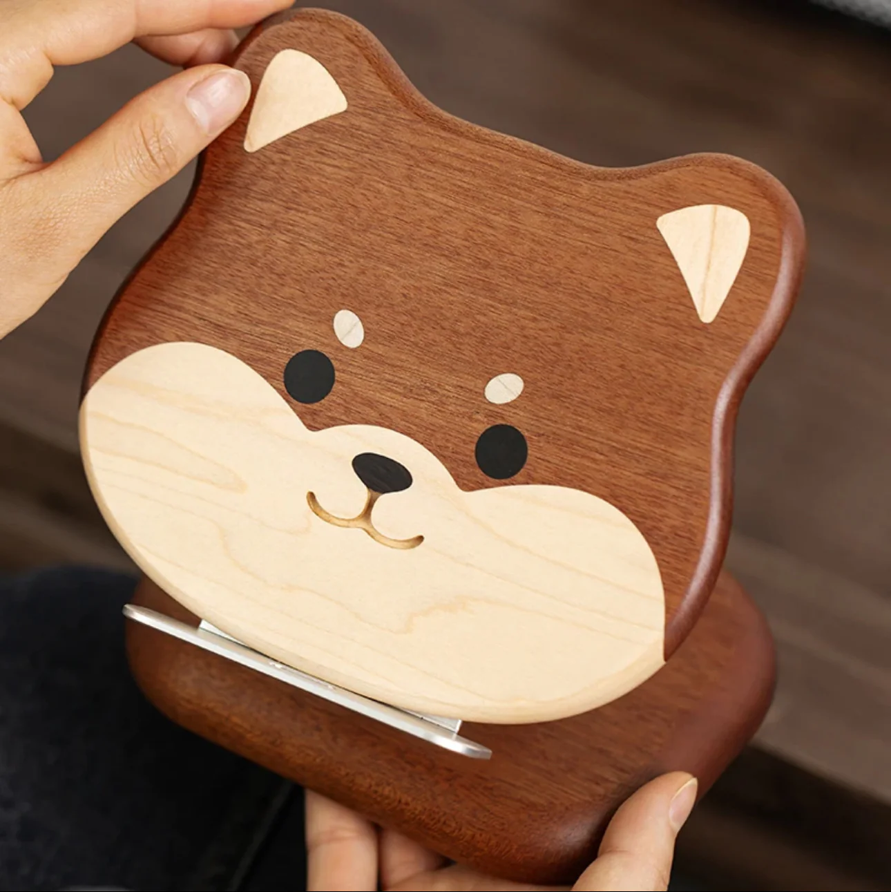 New Arrival Handmade Wooden Shiba Inu Multifunctional Holder - Perfect for supporting phones, tablets, Computers and books - Image 5