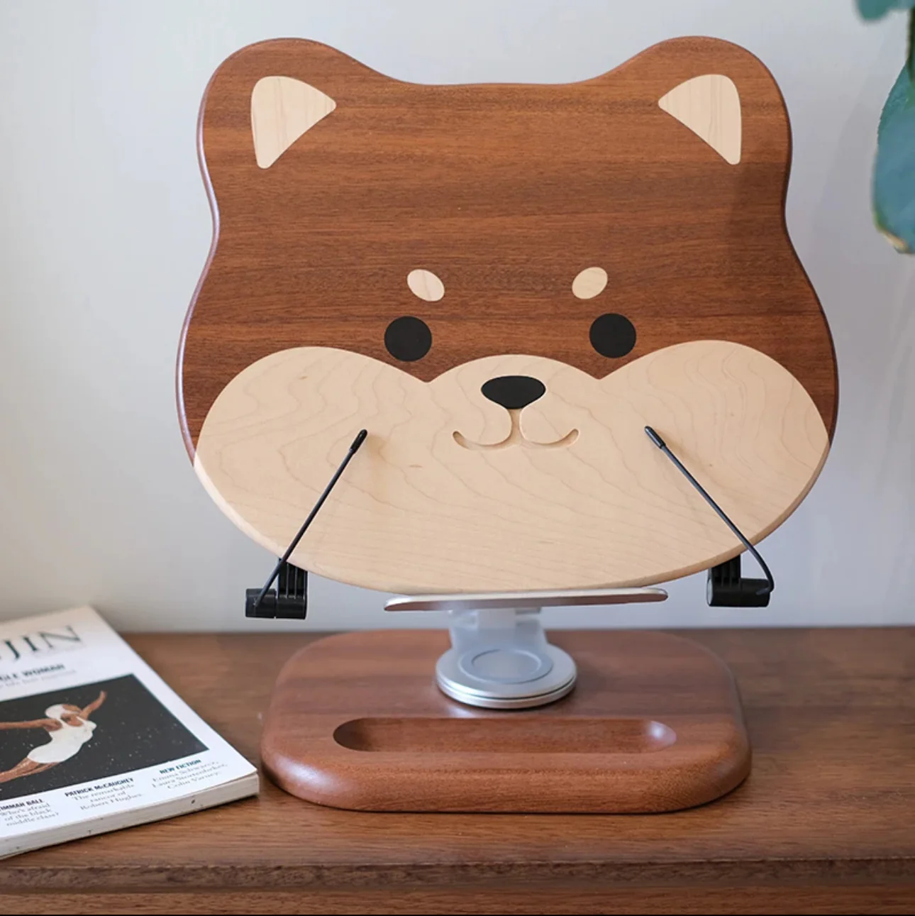 New Arrival Handmade Wooden Shiba Inu Multifunctional Holder - Perfect for supporting phones, tablets, Computers and books - Image 9