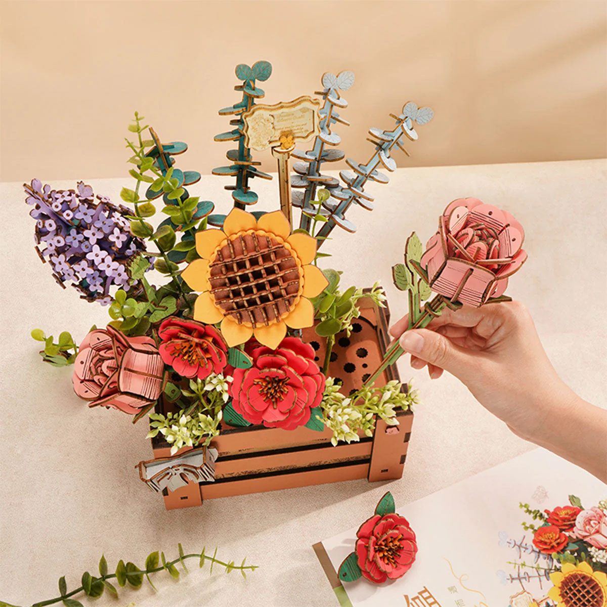Wooden Bloom Box DIY 3D Puzzle - Image 6