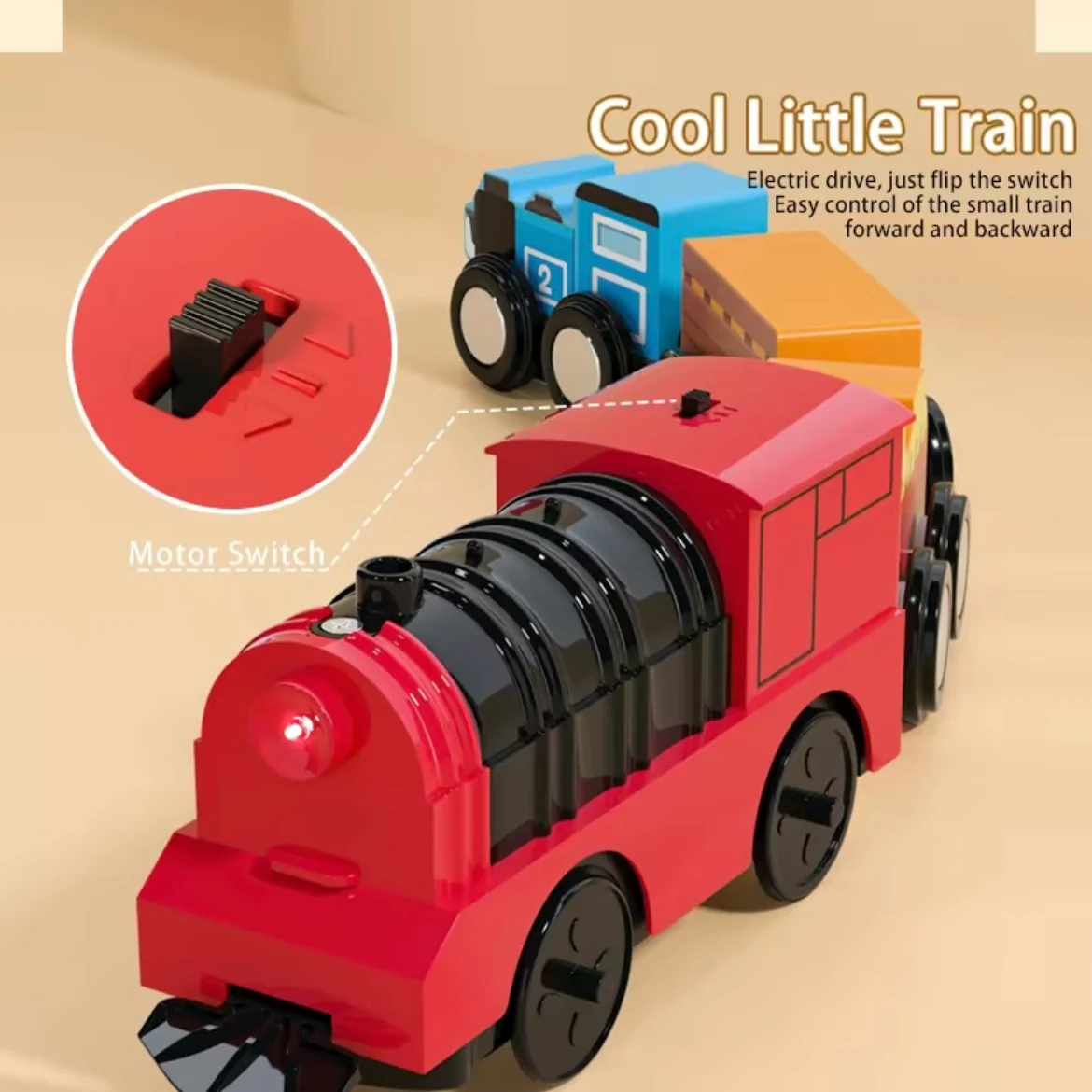 Wooden City Train Track Playset with Electric Locomotive & Building Blocks – Foldable Storage Table - Image 7