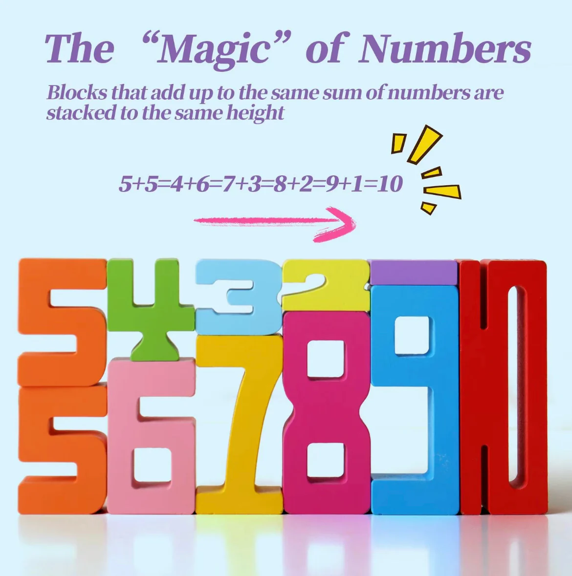 Wooden Number Stacking Game – Montessori Educational Toy for Kids - Image 4