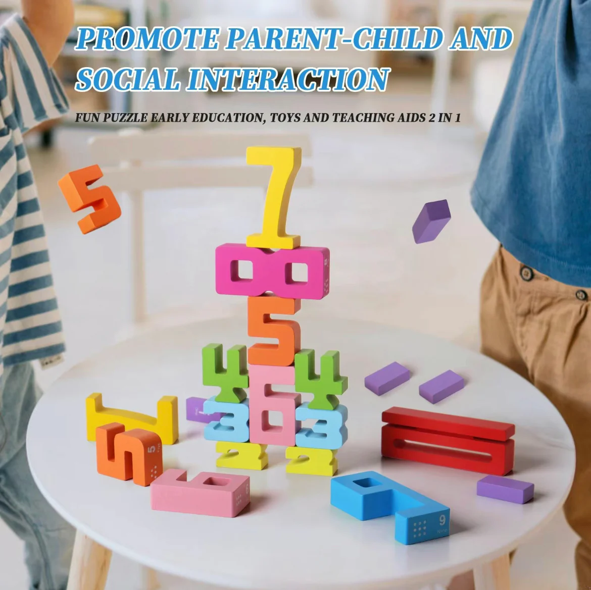 Wooden Number Stacking Game – Montessori Educational Toy for Kids - Image 5
