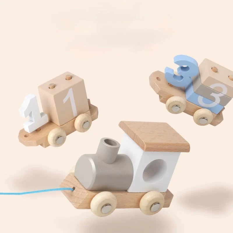 Wooden Number Train Toy – Montessori Pull-Along Counting Set for Toddlers - Image 3
