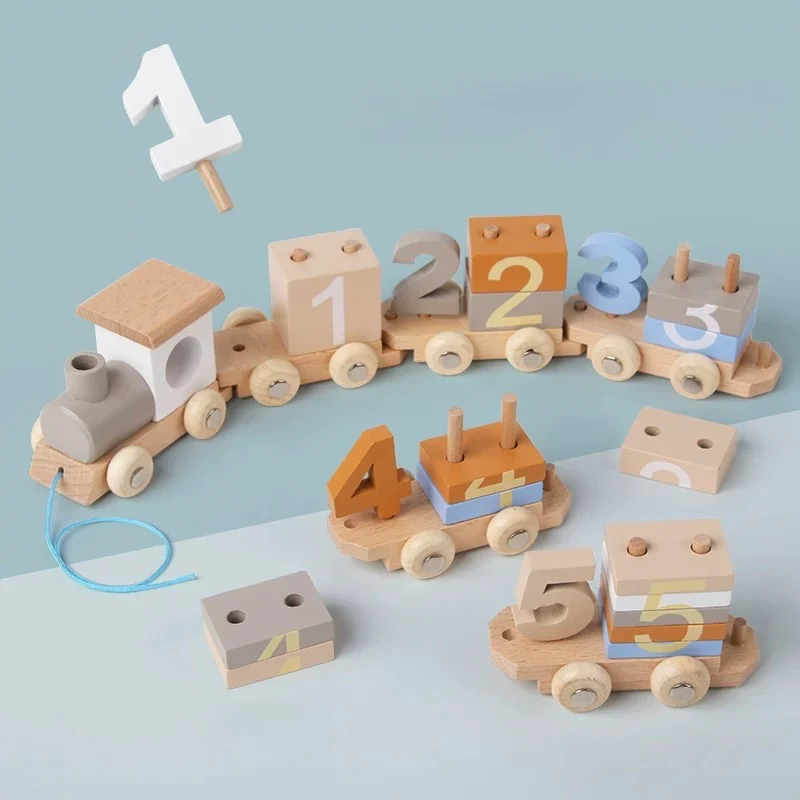 Wooden Number Train Toy – Montessori Pull-Along Counting Set for Toddlers - Image 4