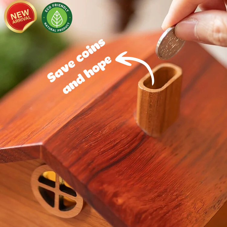 Magnetic Door Wooden Piggy Bank - Creative Design Eco-Friendly Materials - Image 4